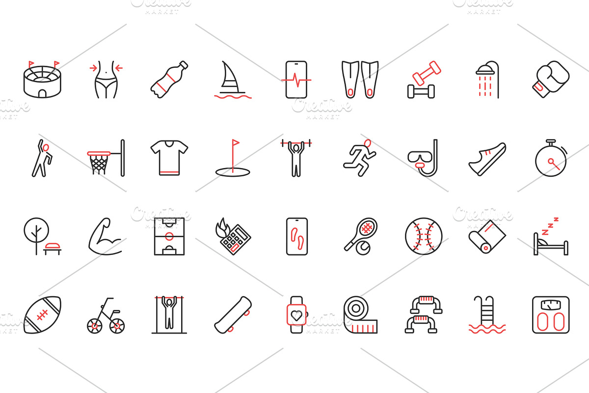 Sports workout calculator icons, a Sport Illustration by Lemberg Vector