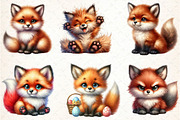 Watercolor Fox Clipart Bundle, an Illustration by DreamCafeArt (Thumbnail 4 of 7)