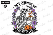 Skeleton Halloween Coffee Sublimatio, an Illustration by CreationArt (Thumbnail 1 of 4)