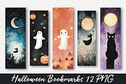 Halloween Printable Bookmarks, an Illustration by Watercolor design (Thumbnail 1 of 4)