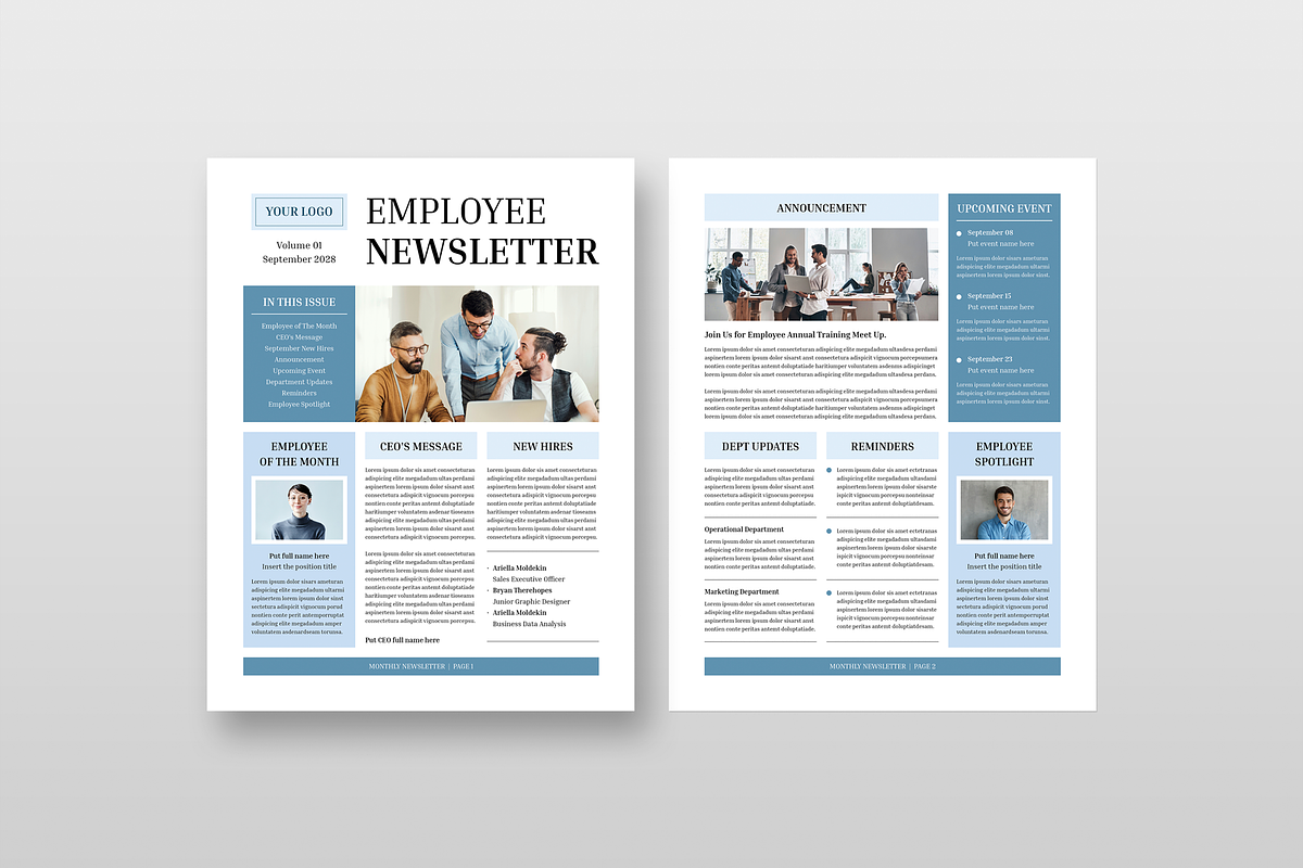 Company Employee Newsletter, a Magazine Template by Leaflove