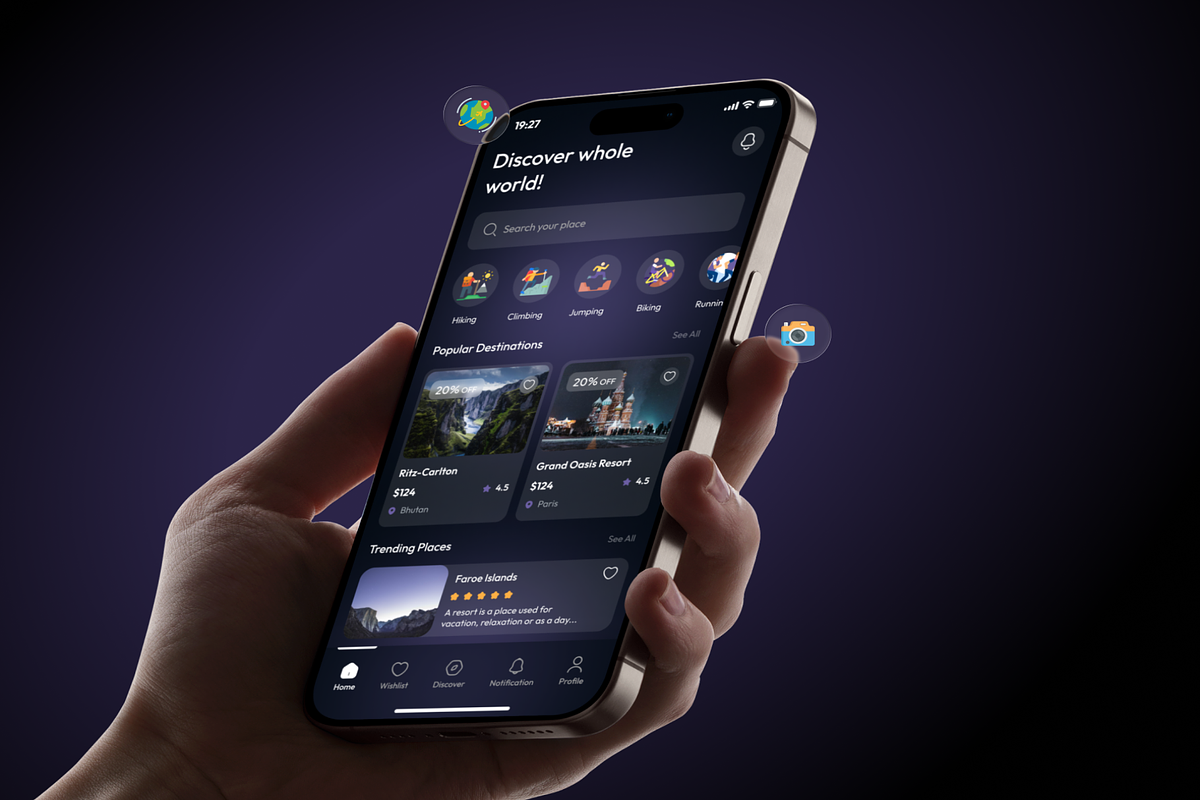 Triplo - Travel Mobile App UI Kit, an UI Kit Template by Creative Perspective (Photo 2 of 6)