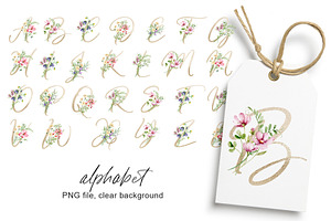 Flower Garden, Watercolor Clipart