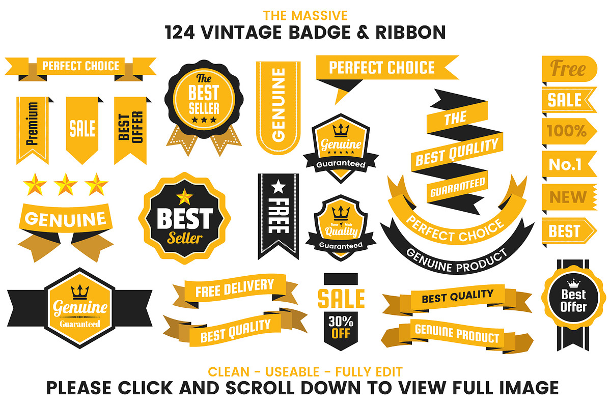 1046 VINTAGE BADGE & RIBBON, a Branding & Logo Template by Toonsteb (Photo 13 of 19)