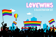 Lovewins LGBT 6-Illustration Set, a Person Illustration by Albert Does Stuff (Thumbnail 1 of 6)