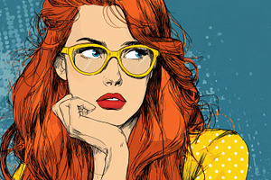 Glasses-wearing redhead at home, a Photo by Beautiful things