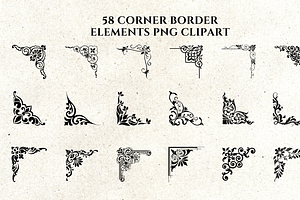 Corner Border Elements PNG Clipart