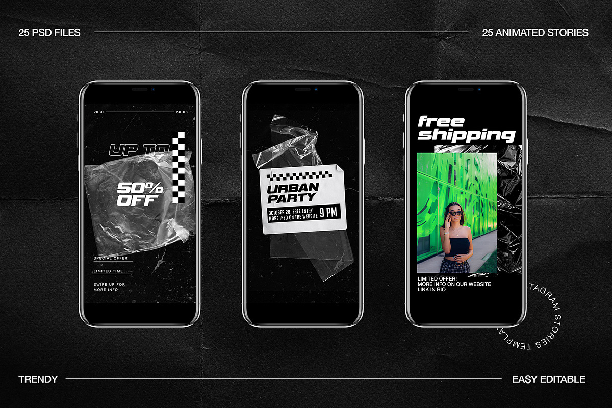 Checkered Animated Instagram Stories, a Social Media Template by Marie T (Photo 7 of 14)