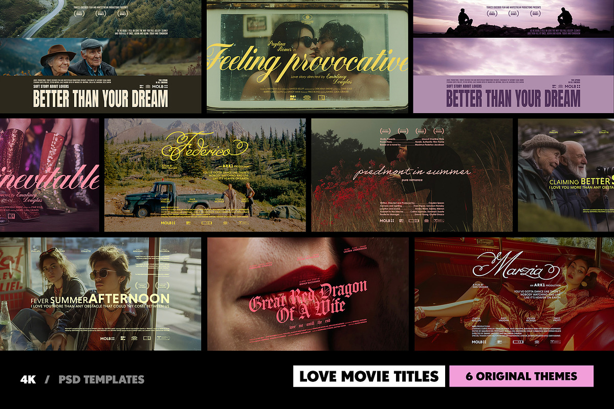 Love Movie Titles Collection, a Templates & Theme by pixelbuddha.net (Photo 1 of 14)