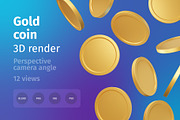 Gold coin 3d render, an Icon by LAFS (Thumbnail 1 of 2)