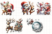 Santa & Reindeer Christmas Clipart, an Illustration by CrexoraLab (Thumbnail 5 of 5)