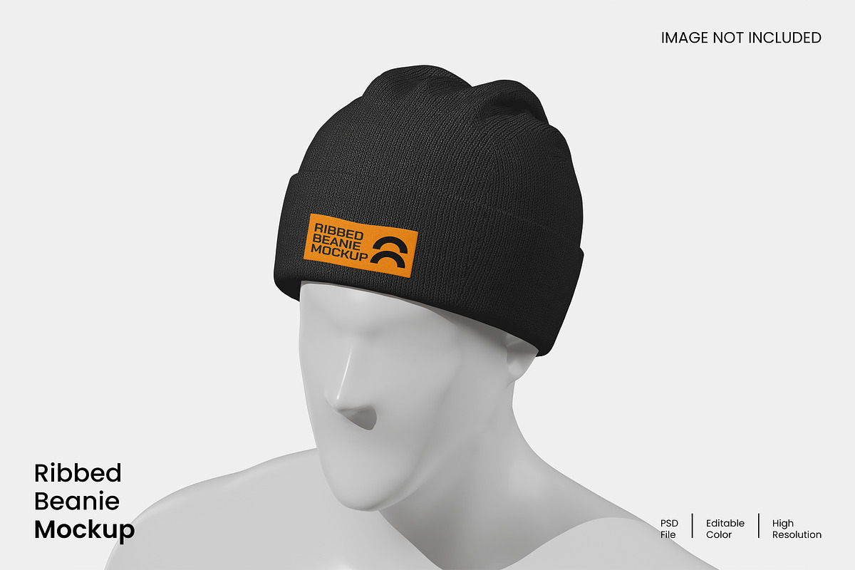 Ribbed Beanie Mockup, a Hat Mockup by Unerispace (Photo 1 of 2)