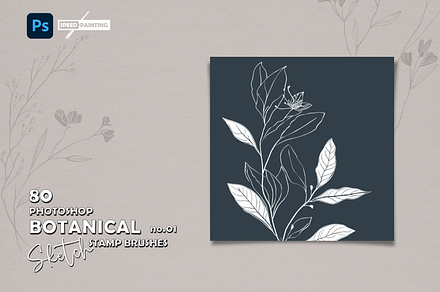 80 Photoshop Botanical no.01 Brushes
