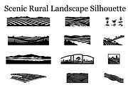 Scenic Rural Landscape Silhouette, a Graphic by BIPLOB EXPERT (Thumbnail 1 of 13)