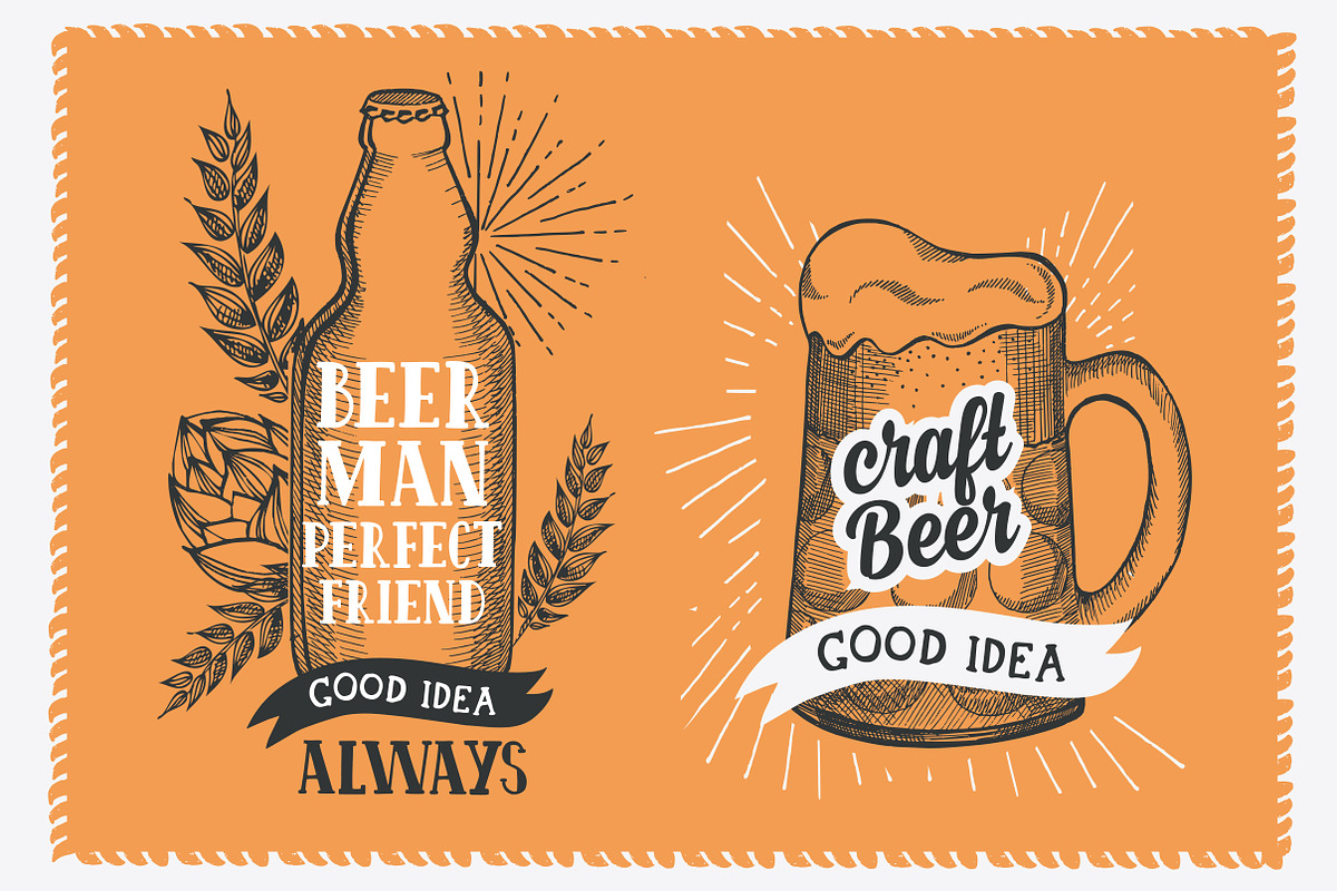 Beer logo,alcohol icon, a Food Illustration by SpaceDuck