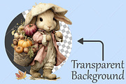 Whimsical Fall Autumn Bunny Clipart, a Seasonal Illustration by Canvas Craft (Thumbnail 2 of 10)