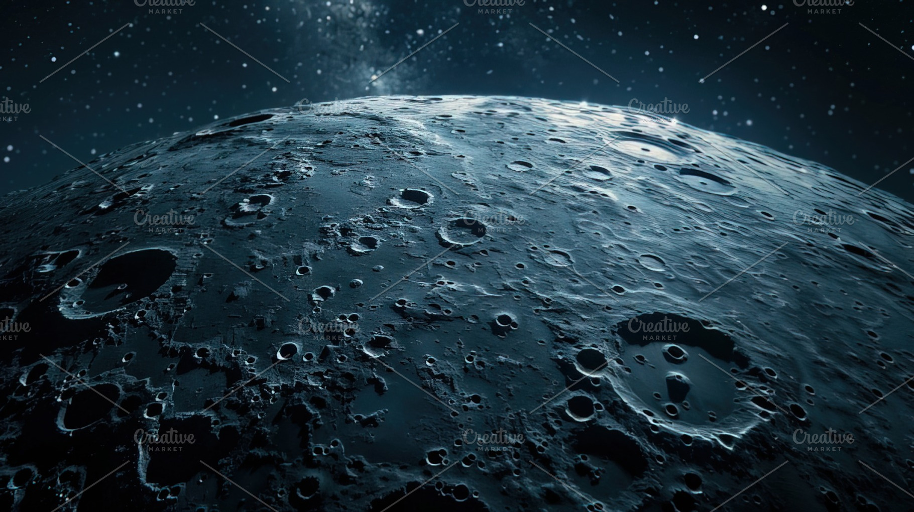 Cratered Lunar Surface at Night, a Nature Photo by Ales Munt