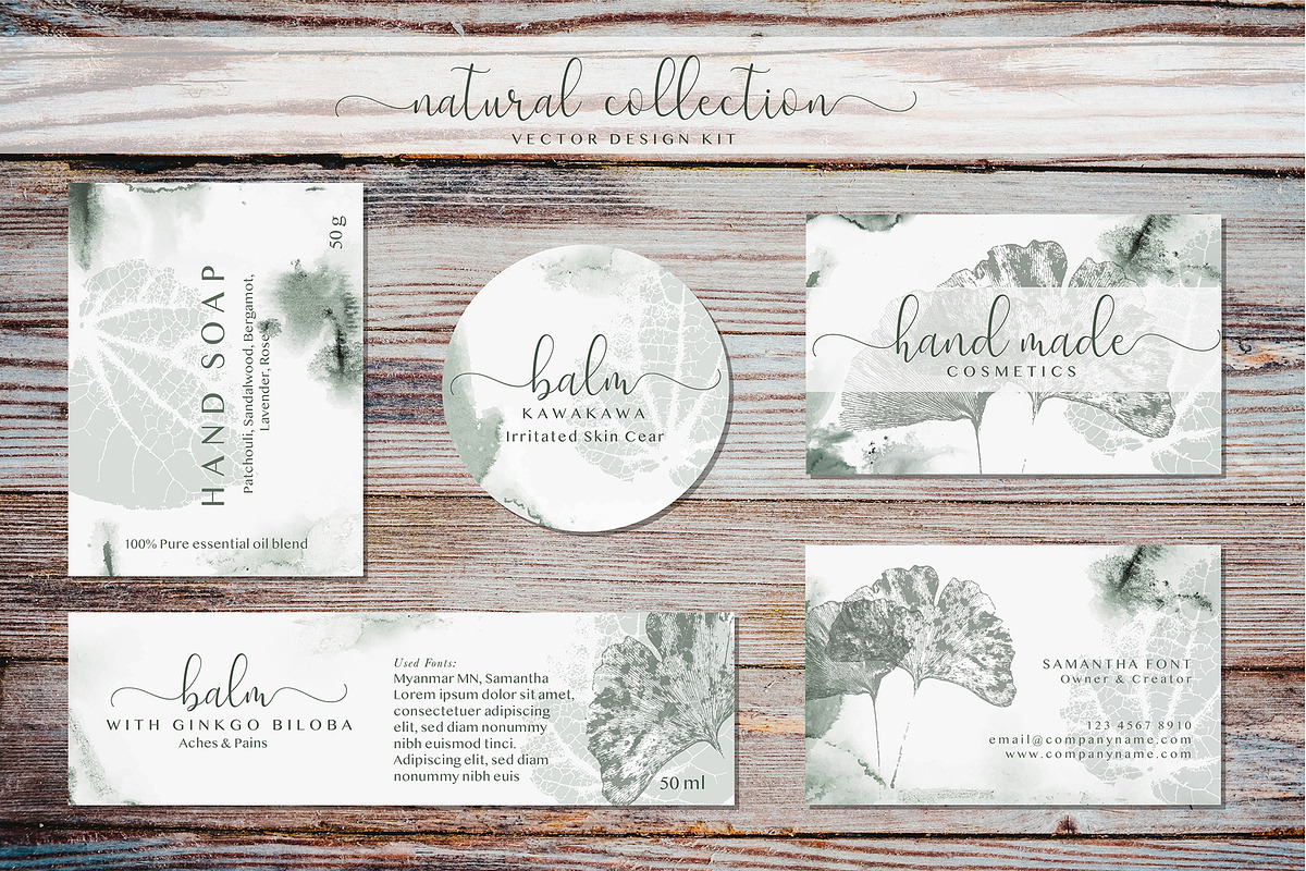 Herbarium: Vector Labels, a Business Card Template by Lumitar (Photo 4 of 8)