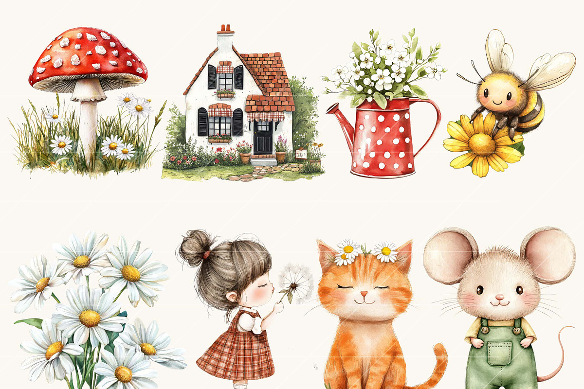 Watercolor Spring Clip Art Bundle, an Object Illustration by SparkyDesignsUS (Photo 6 of 10)