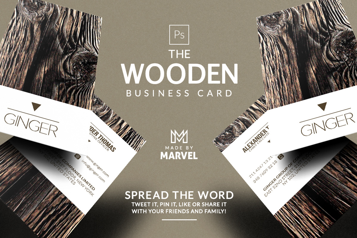 Wooden Business Card, a Business Card Template by Marvel (Photo 1 of 5)
