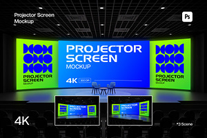 Projector Screen Mockup, an Advertising Mockup by sweetmaroon.studio