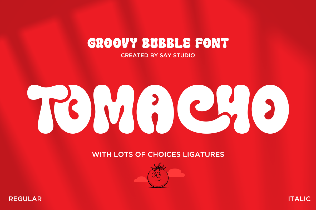 Tomacho - Groovy Bubble Font, a Font by Say Studio (Photo 13 of 13)