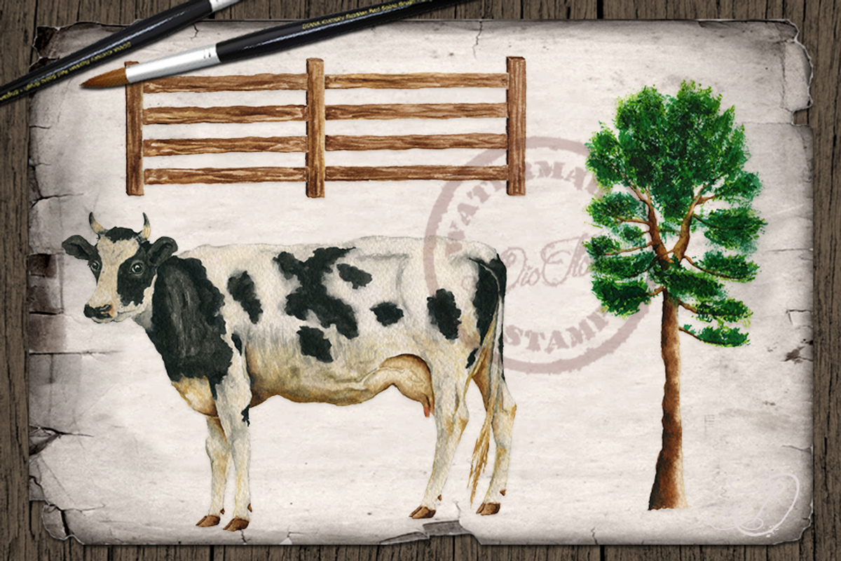 Farm Fresh Milk Illustration, an Animal Illustration by DioFlow (Photo 6 of 6)