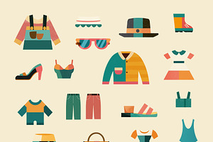 A set of isolated clothing items, a Duotone Icon by Sybillla