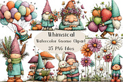 Watercolor Whimsical Gnome Clipart, a Seasonal Illustration by Creative Art (Thumbnail 1 of 7)