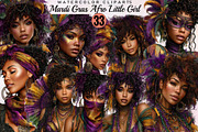 Mardi Gras Afro Little Girl Clipart, an Illustration by SVGArt (Thumbnail 1 of 8)