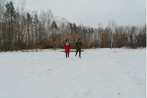 Two individuals stroll across a vast, a Nature Photo by darksoul72