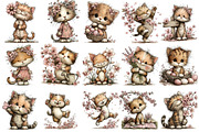 Whimsical Spring Cat Clipart, an Illustration by OK Design (Thumbnail 3 of 6)