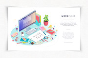 Isometric WorkPlace, a Technology Illustration by ArtoJoy (Thumbnail 2 of 7)
