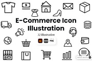 E-Commerce Line Icon Illustration, an Object Graphic by SLAB! Design (Thumbnail 1 of 3)
