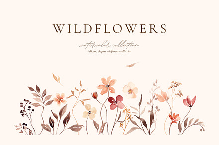 Autumn Watercolor Wildflowers, a Texture Illustration by Altea Design Studio
