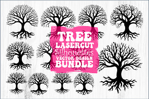 Laser Cut Tree Silhouettes Bundle, an Object Graphic by jahid234