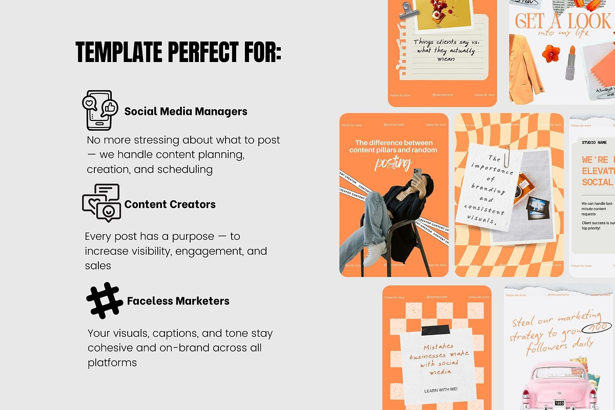 Social Media Manager Content Template preview 2