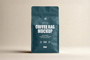 Flat Bottom Coffee Pouch Mockup, a Packaging Mockup by Design Squad