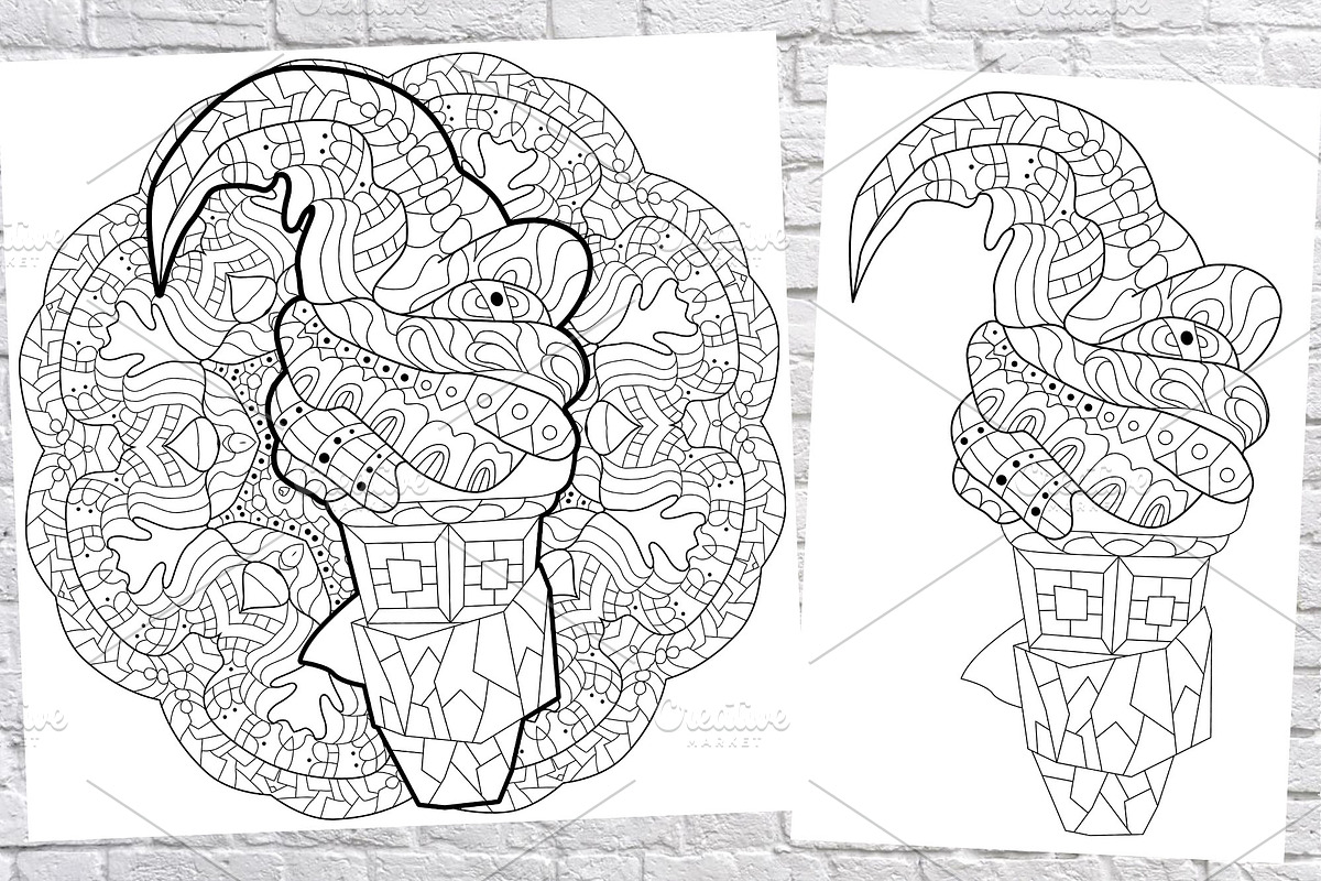 Ice cream for coloring pages, a Decorative Illustration by Watercolor fantasy (Photo 4 of 6)