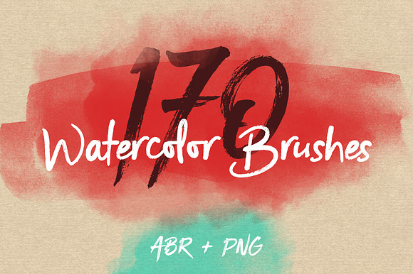 170 Watercolor Brushes Pack for PS preview 6