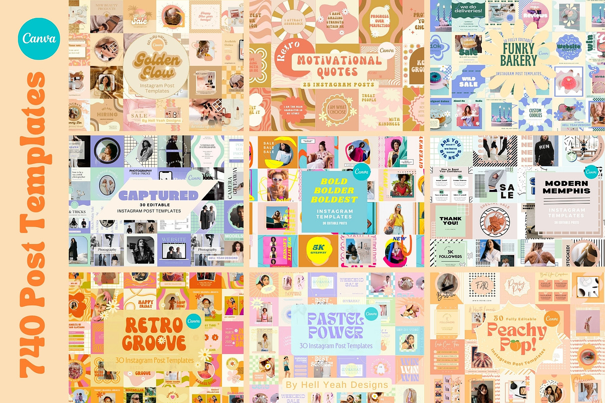Ultimate 750 Instagram Pos, a Social Media Template by Hell Yeah Designs (Photo 4 of 10)