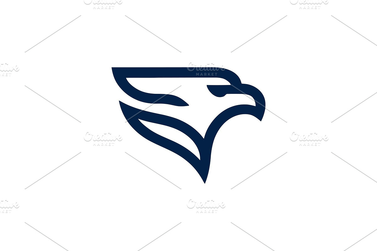 Eagle head outline style logo