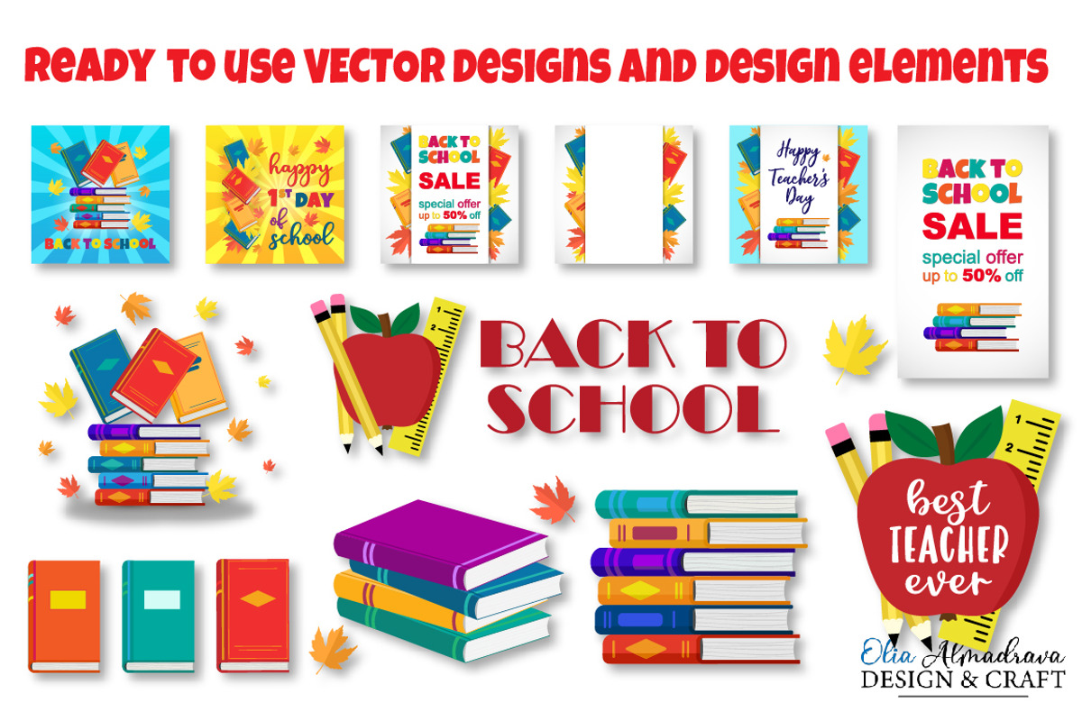 BACK to School Best Teacher Vectors, an Education Illustration by Almadrava (Photo 3 of 3)