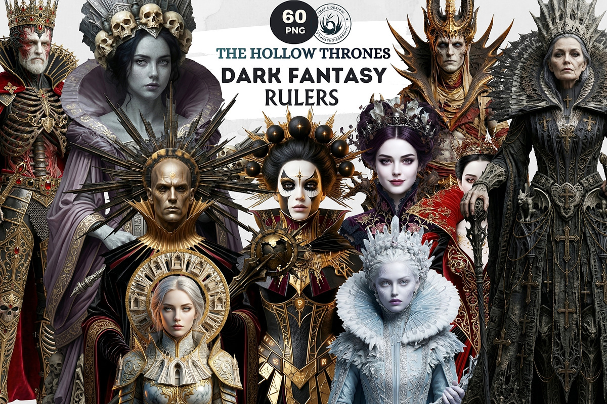 Dark Fantasy Rulers Gothic Clipart 1, a Person Illustration by ThatsDesignArt (Photo 1 of 11)