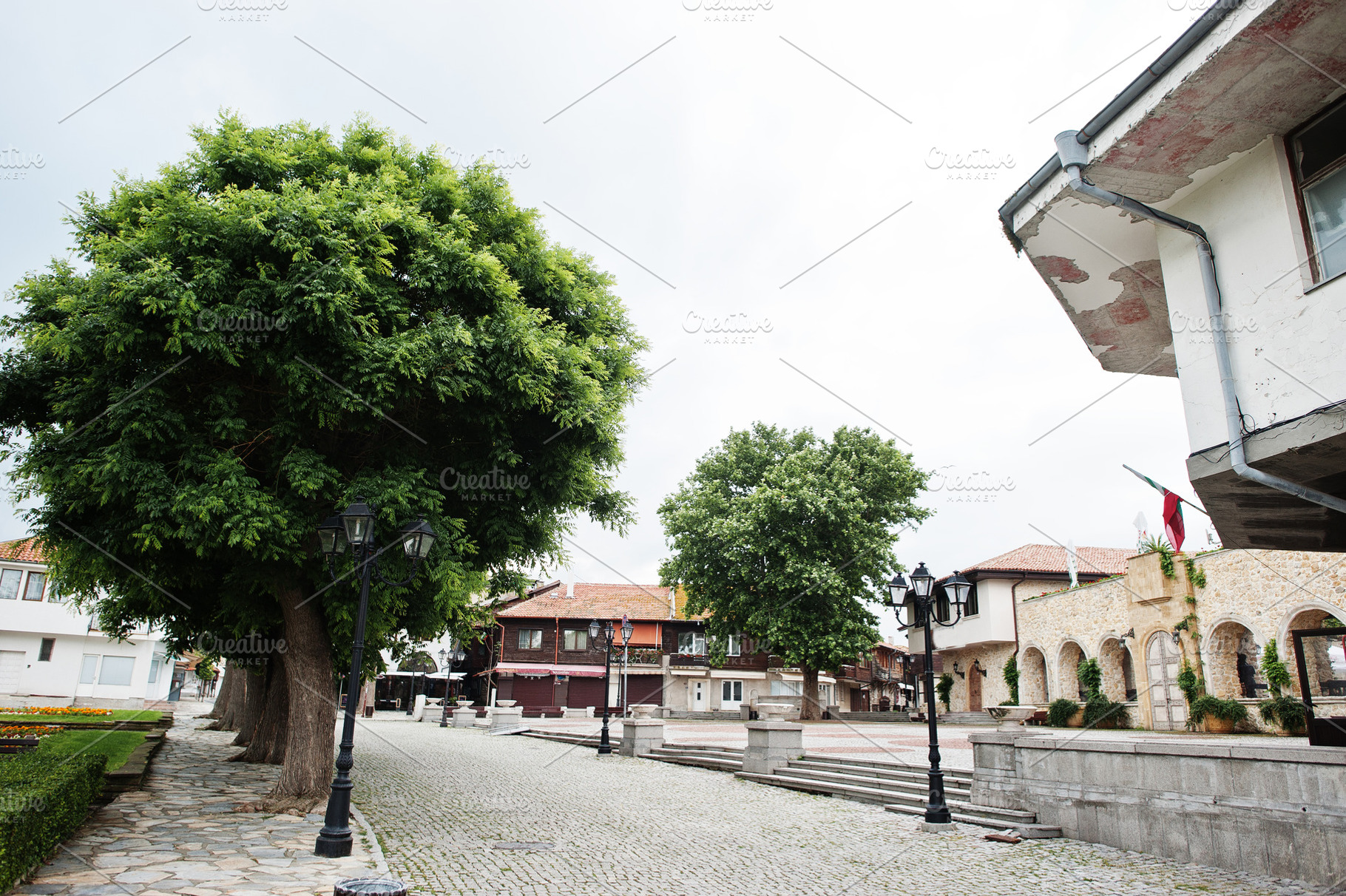 Street in the old town of Nesebar, Bulgaria., an Architecture Photo by AS photostudio