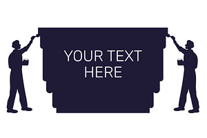 Workman painting wall with text, an Illustration by Vectorbuum