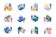 Unique Isometric Icons Pack, an Outline Icon by alexdndz (Thumbnail 16 of 21)