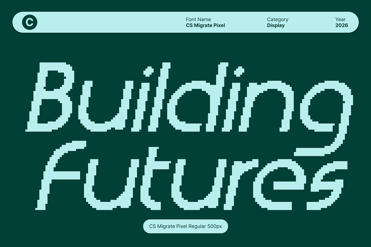 CS Migrate Pixel, a Sans Serif Font by Craft Supply Co. (Photo 4 of 8)