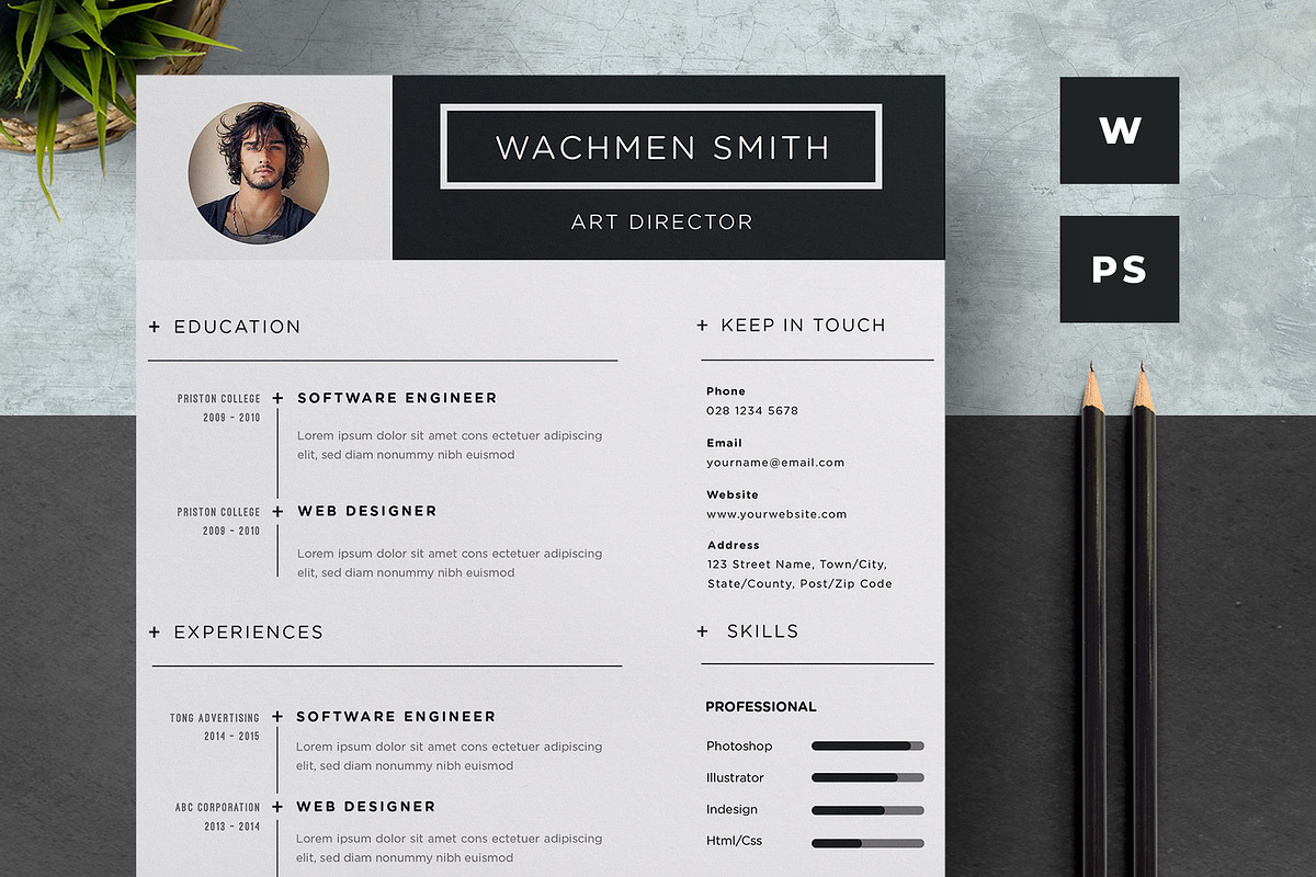 Resume Template for Word | Resume/CV, a Resume Template by BixBar (Photo 1 of 5)