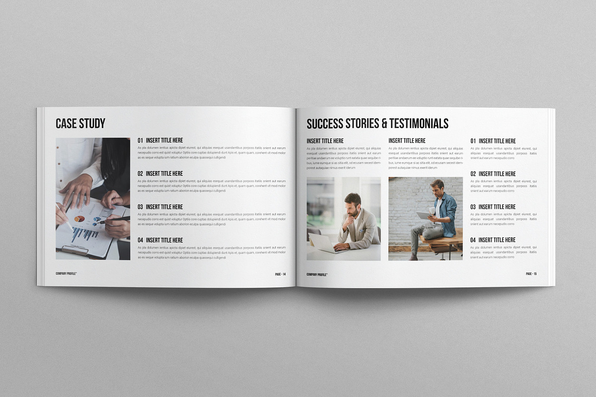 Company Profile Template Landscape, a Brochure Template by E-Type